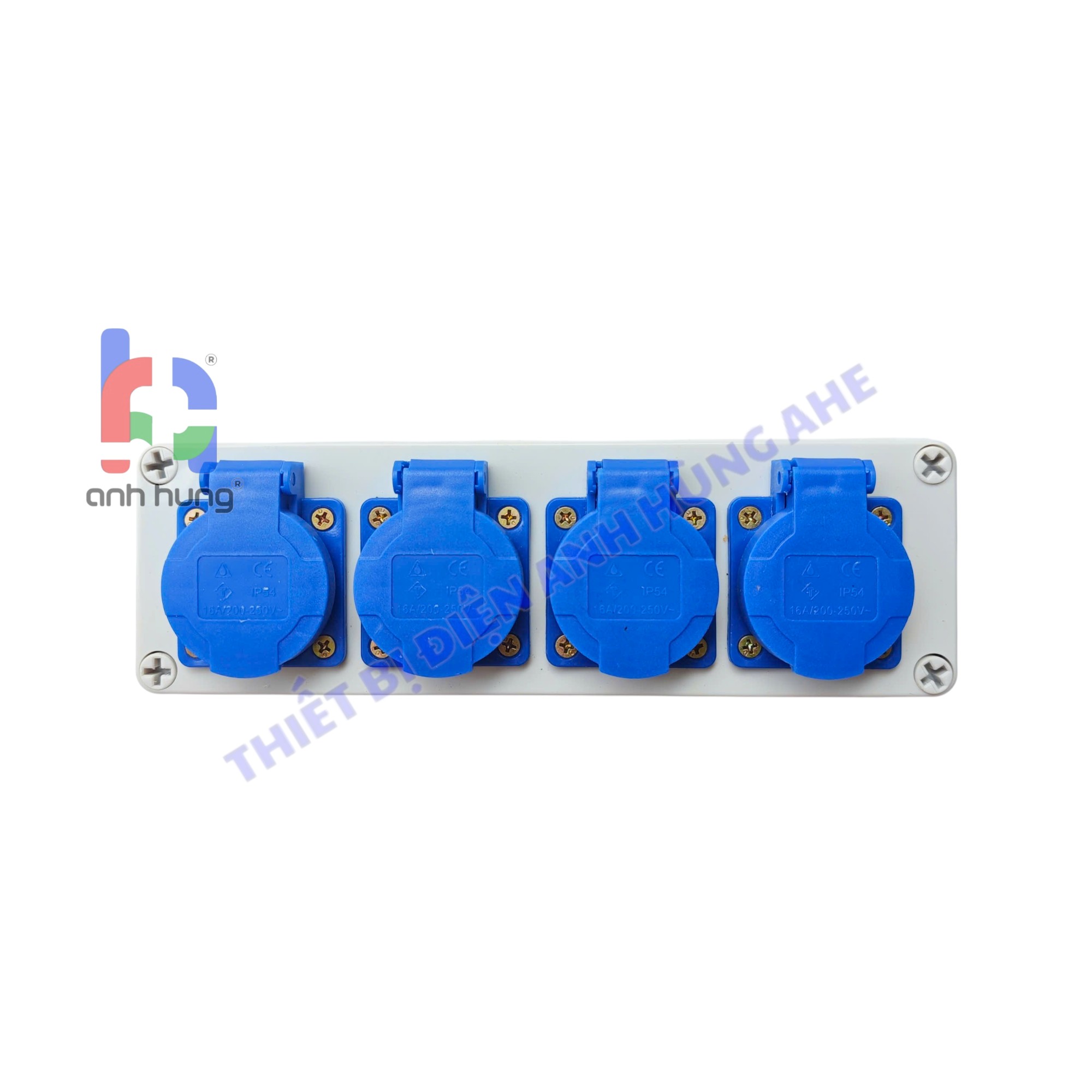 Hộp nguồn ổ cắm điện chống nước nhựa ABS 4 ổ cắm 10A-16A 250V - Hộp nguồn ngoài trời chống nước, kháng bụi chịu va đập | HN0400