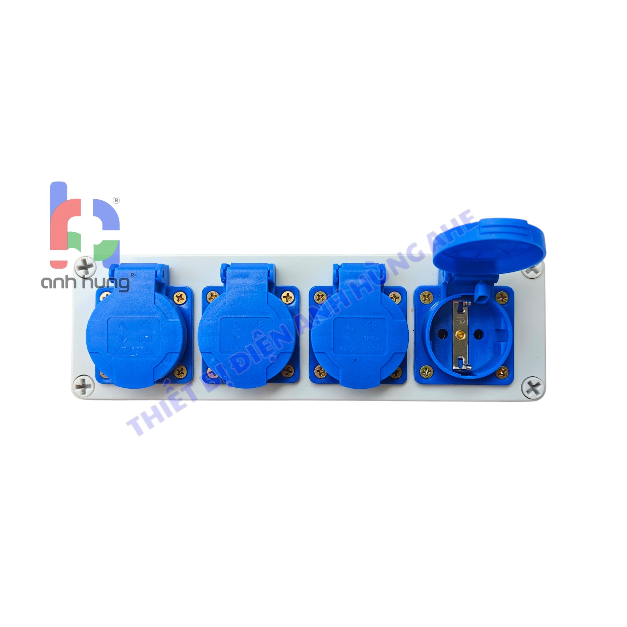 Hộp nguồn ổ cắm điện chống nước nhựa ABS 4 ổ cắm 10A-16A 250V - Hộp nguồn ngoài trời chống nước, kháng bụi chịu va đập | HN0400 - Ảnh 3