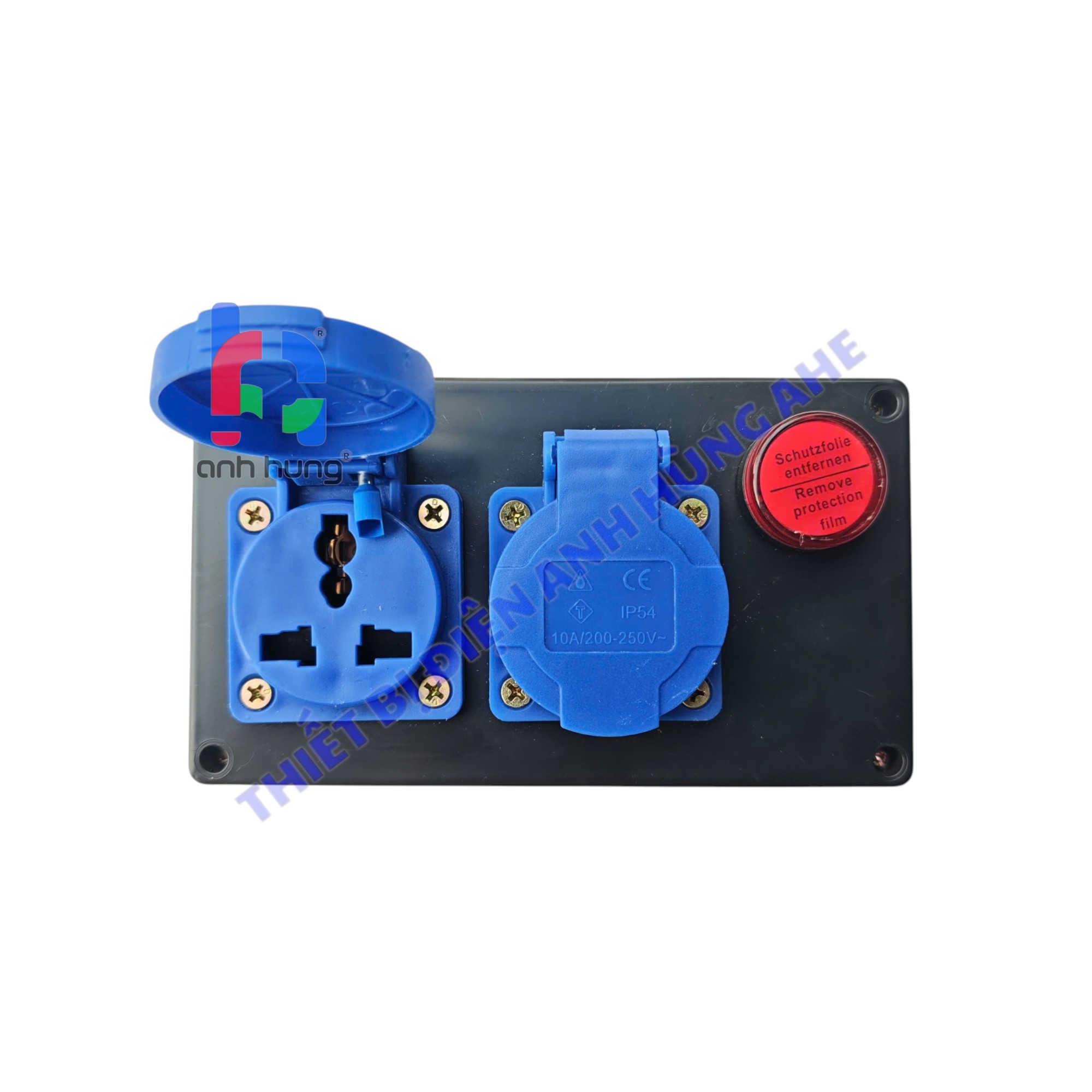 Bộ Chia Nguồn Công Nghiệp 1 Pha 2 Ổ CẮM 10A-16A 250V Đèn báo nguồn | HND0201 - Ảnh 4