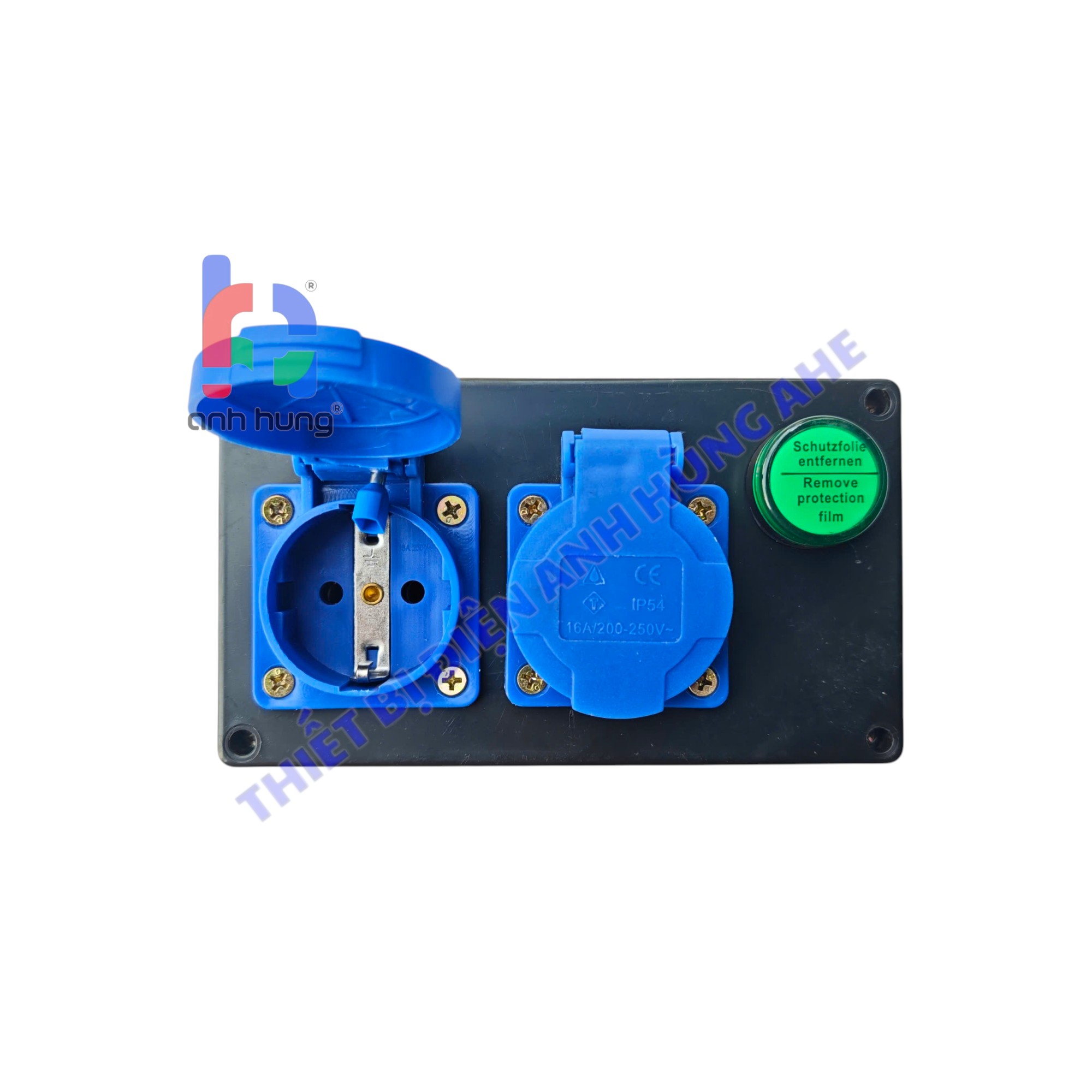 Bộ Chia Nguồn Công Nghiệp 1 Pha 2 Ổ CẮM 10A-16A 250V Đèn báo nguồn | HND0201 - Ảnh 3