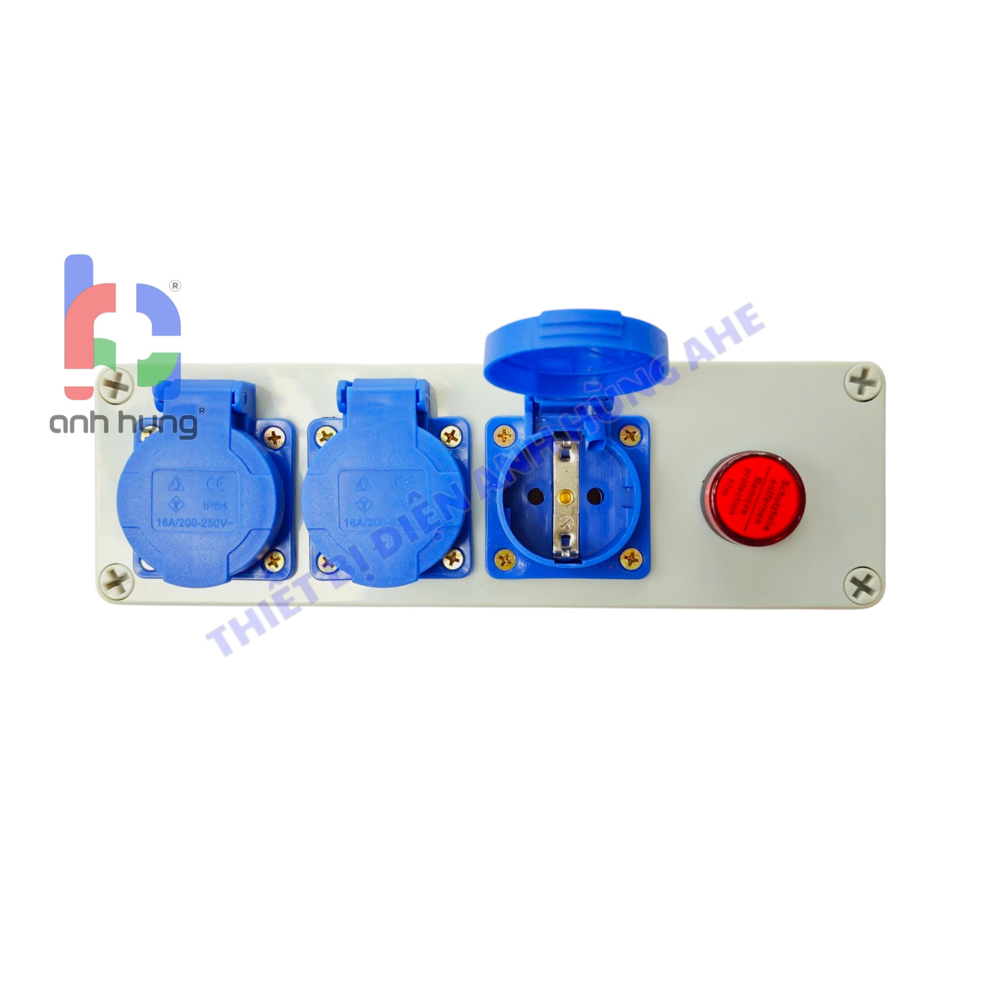 Hộp nguồn ổ cắm điện chống nước nhựa ABS 3 ổ cắm 10A-16A có đèn báo nguồn – Hộp nguồn ngoài trời chống nước, kháng bụi chịu va đập | HN0301 - Ảnh 3