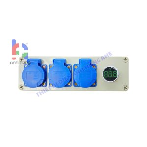 Hộp nguồn ổ cắm điện chống nước nhựa ABS 3 ổ cắm 10A-16A có đèn báo volt – Hộp nguồn ngoài trời chống nước, kháng bụi chịu va đập | HN0302