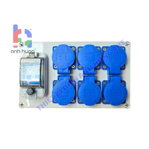 Hộp nguồn ổ cắm điện chống nước nhựa ABS 6 ổ cắm 10A-16A 250V Kèm Aptomat 32A có nắp đậy chống nước - Hộp nguồn ngoài trời chống nước, kháng bụi chịu va đập | HNCB.0600