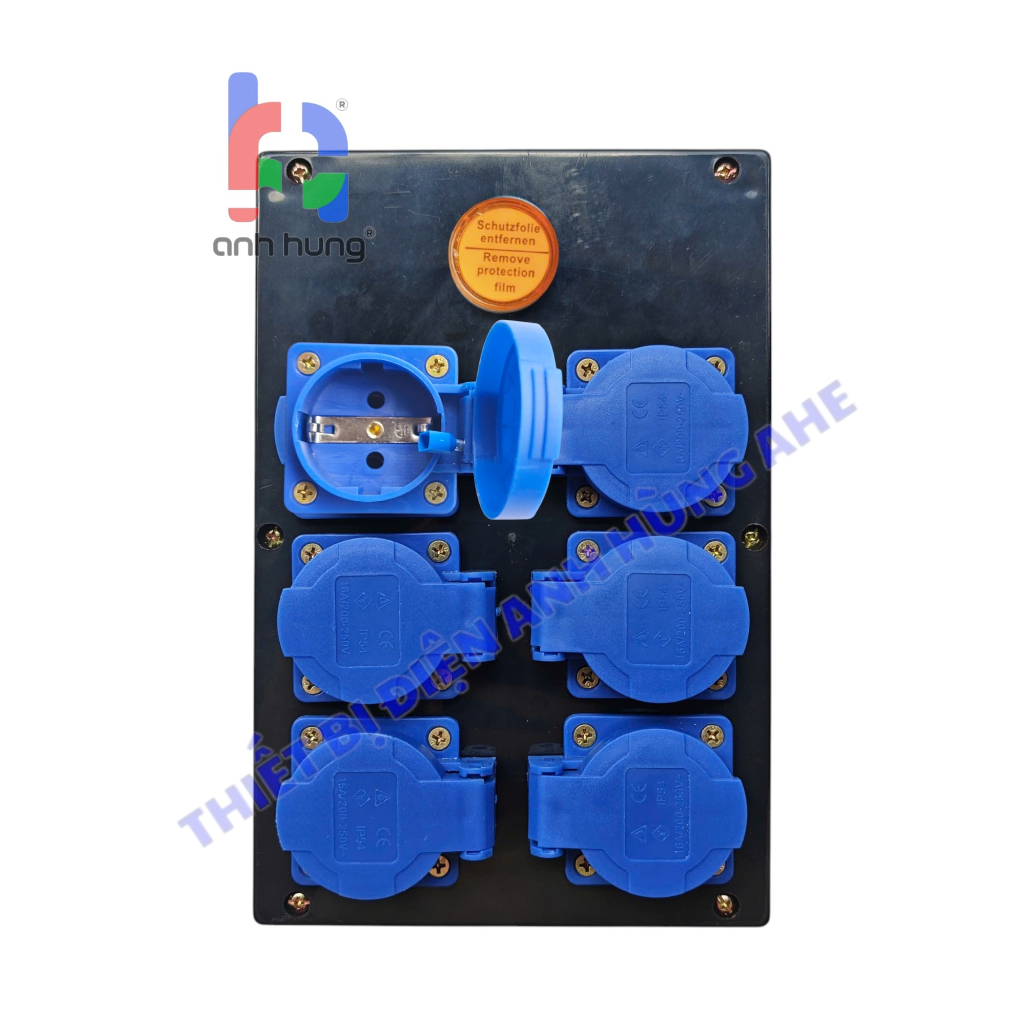 Bộ Chia Nguồn Công Nghiệp 1 Pha 6 Ổ Cắm 10A-16A 250V Đèn báo nguồn | HND0601 - Ảnh 3