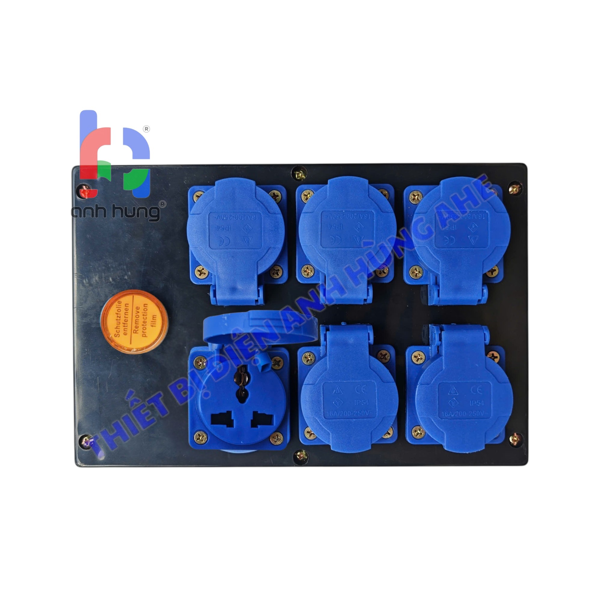 Bộ Chia Nguồn Công Nghiệp 1 Pha 6 Ổ Cắm 10A-16A 250V Đèn báo nguồn | HND0601 - Ảnh 4