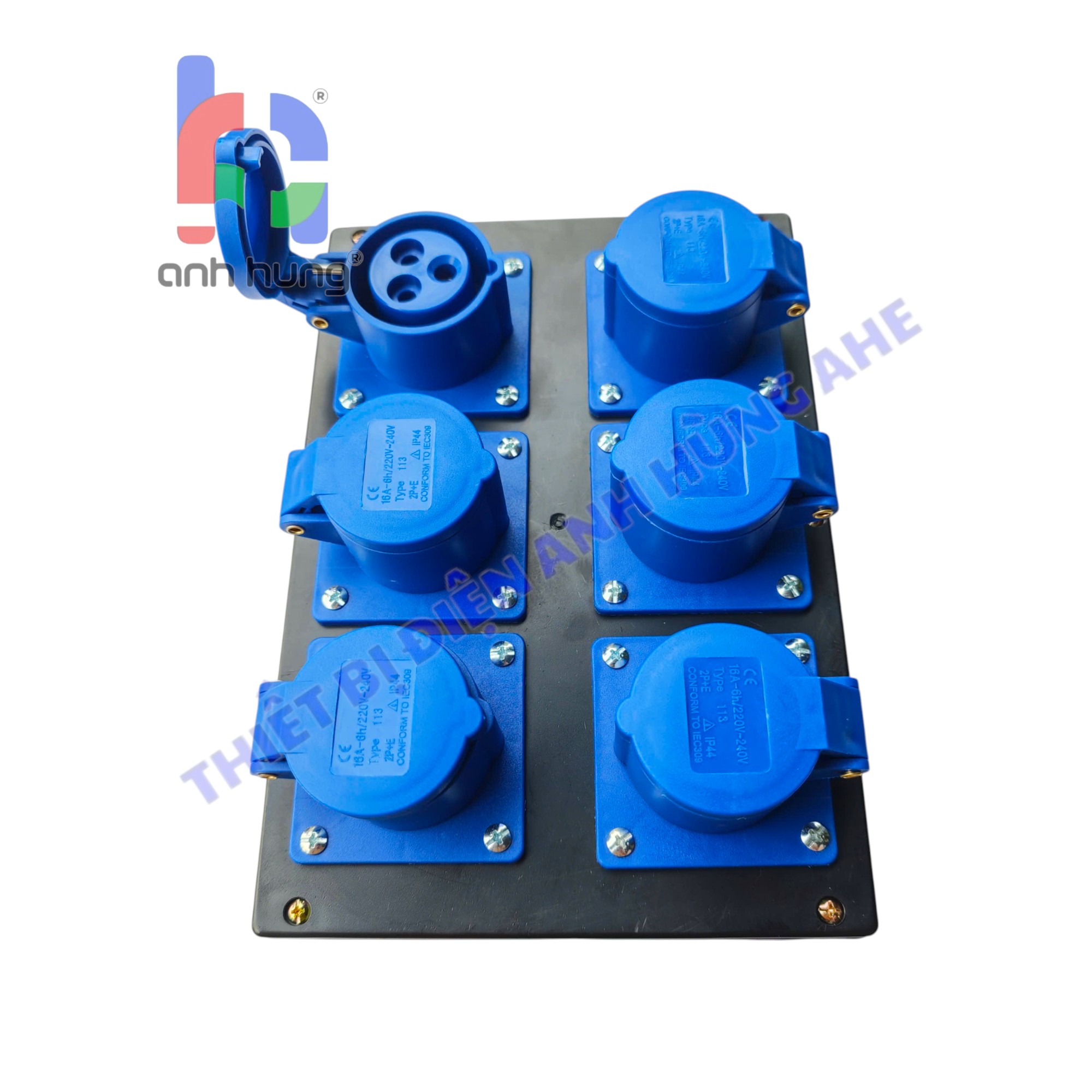 Bộ Chia Nguồn Công Nghiệp 1 Pha 6 Ổ Cắm 3 Chấu 16A 250V | HND3C16.06 - Ảnh 5